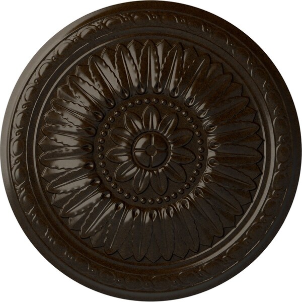 Ekena Millwork Temple Ceiling Medallion (Fits Canopies up to 9 1/4"), Hand-Painted Bronze, 24"OD x 1 5/8"P CM24TEBZS - main